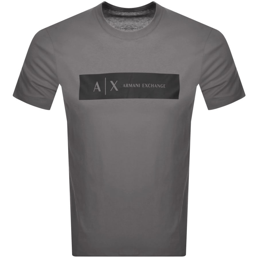Armani Exchange Crew Neck Logo T Shirt Grey | Mainline Menswear us